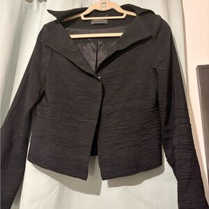 Annette Gortz black textured cropped Jacket EU 36 Avant Garde minimalist Germany